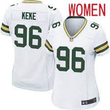 Women Green Bay Packers #96 Kingsley Keke Nike White Game NFL Jersey->women nfl jersey->Women Jersey